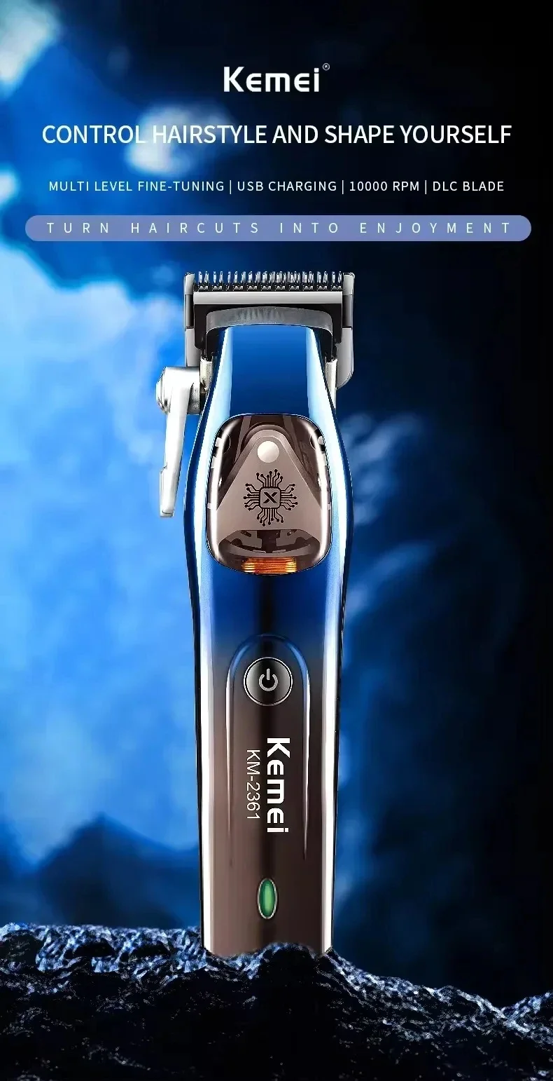2361 Professional Clipper Barber Hair Trimmer Beard Rechargeable Haircut hine 10000 RPM Trimer For Men_viptrois.com