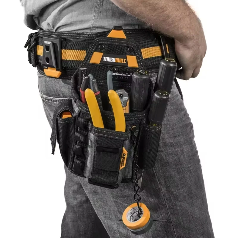 TOUGHBUILT TB-CT-34 Small Electrician Pouch Adjustable 13 Pockets 6-Layer Construction Multifunctional Storage Tool Bag
