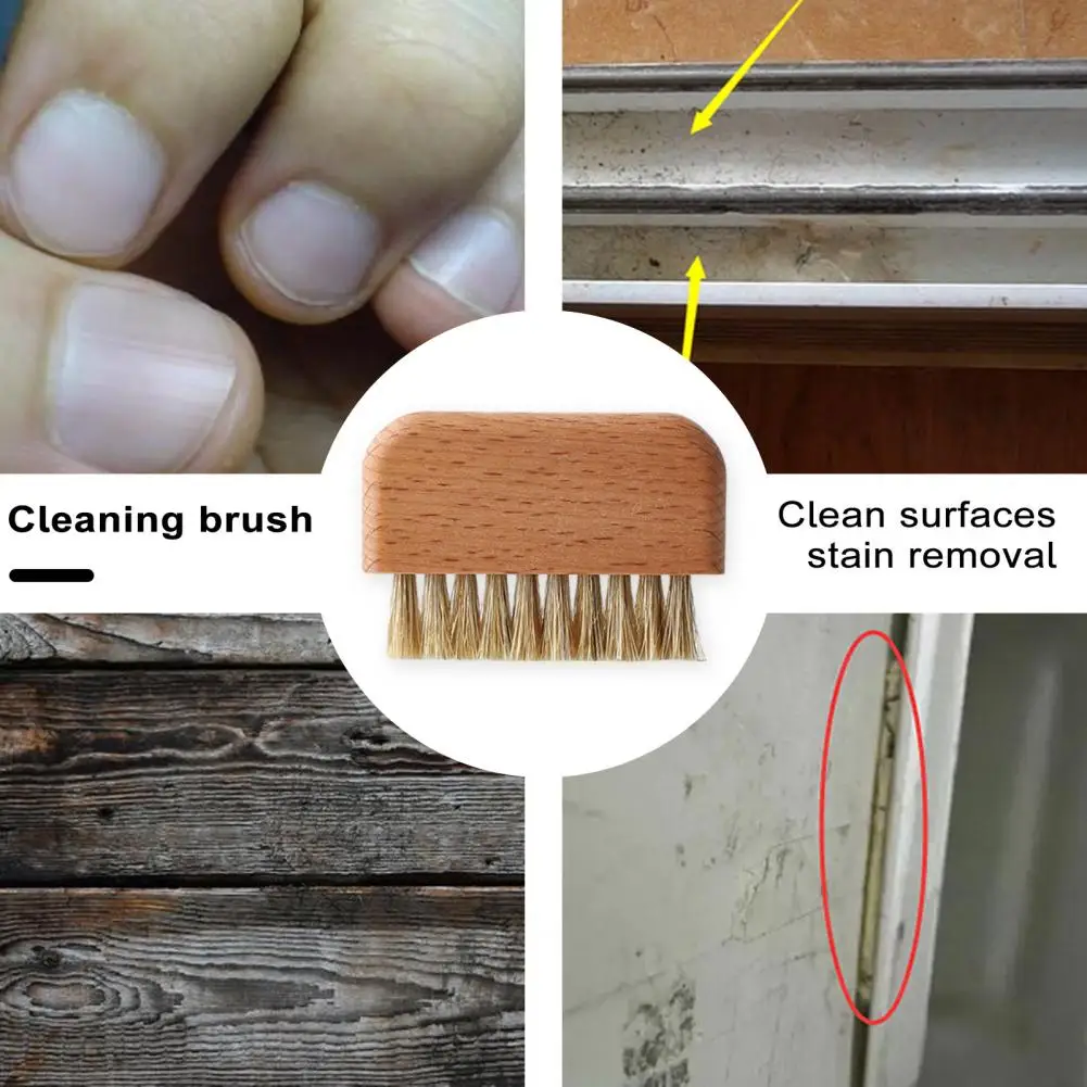 Bristle Nail Brush Solid Wood Gentle Cleaning Tool Removes Stains Convenient Nail Cleaning Brush for Hands Nails 4