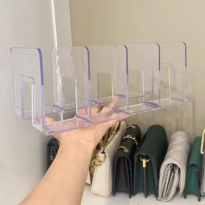Acrylic handbag storage rack handbag divider organizer luxury bags storage rack for women transparent partition display cabinet 3