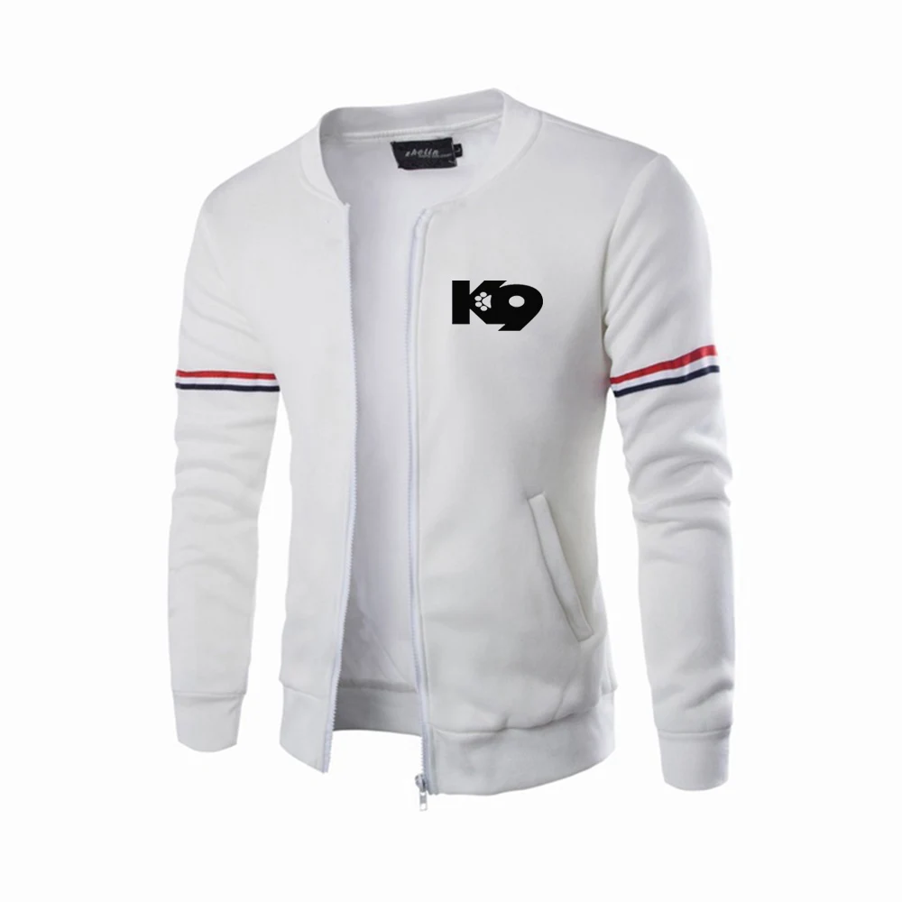 TRAINER K9 Team K9 Unit Malinois 2023 Print Spring Autumn Casual Solid color Fashion Slim Men New Arrival Zipper Flight Jacket