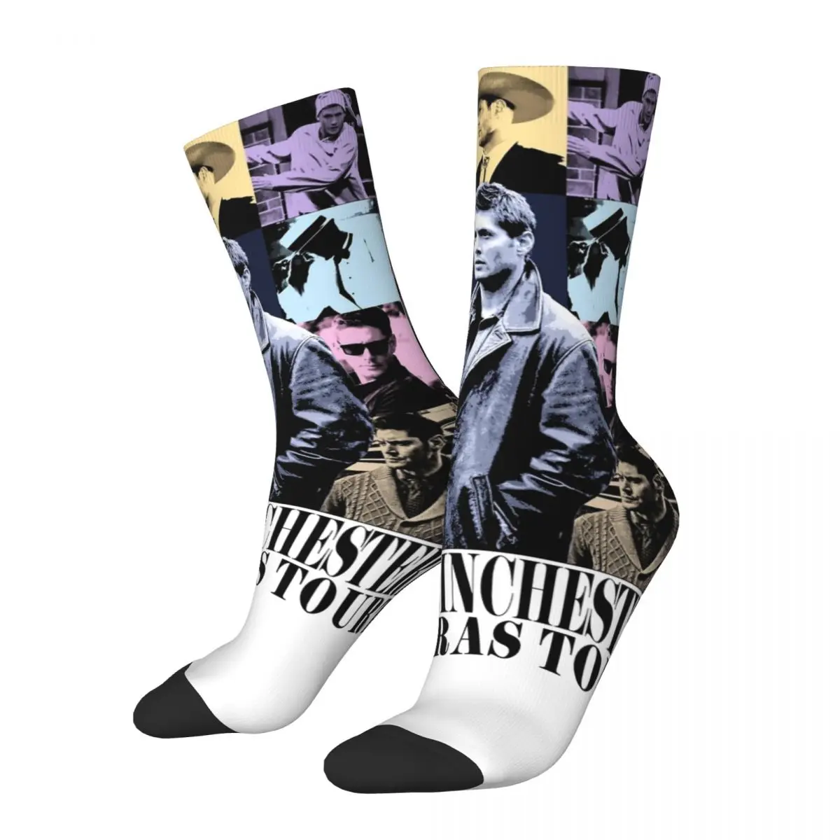 

Crazy Design TS Dean Winchester Eras Tour Design Theme Print Socks Stuff All Season Vintage Cute Middle Tube Socks Non-slip