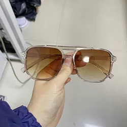 Vintage Unisex Square Designer Sunglasses with Black Lenses, UV400 Protection (6)