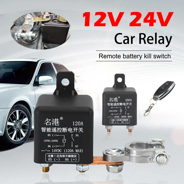 Separador de batería de coche, acoplador, interruptor de alimentación, 4  pines, aislador de batería Dual, relé 200A 12V, cortador de circuito de  batería W m6 86 M6 Terminal bornes de batería 12v - AliExpress