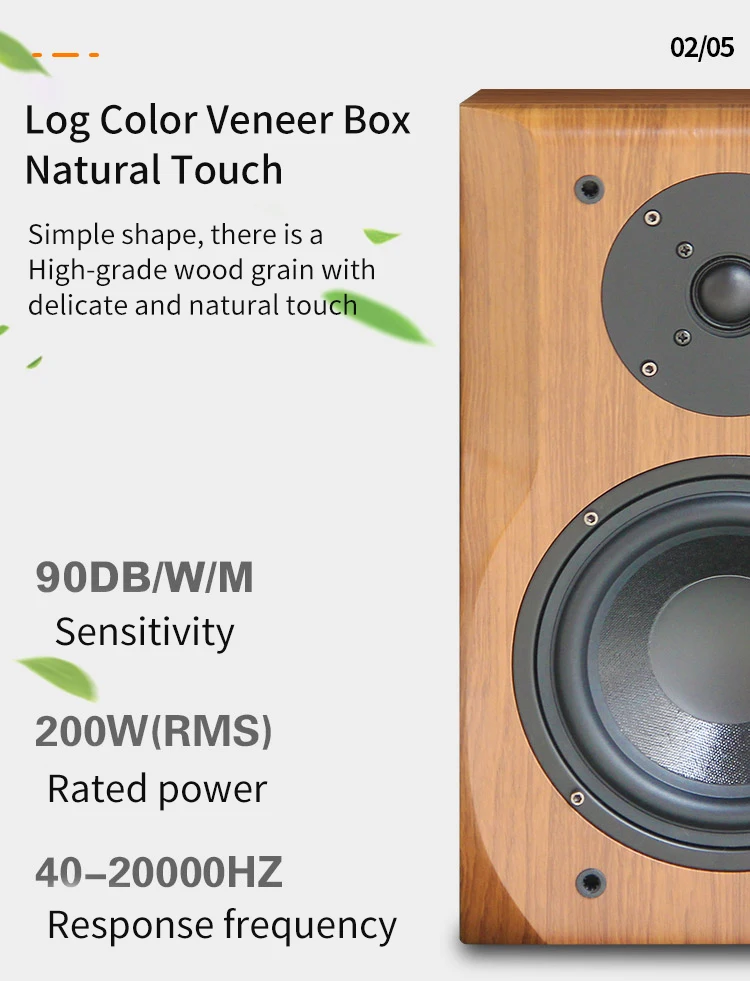 Description Picture 6 of item6.5 Inch Bookshelf Speaker HIFI Wooden Passive F30 4Ohm 25~200W Audio Sound Amplifier Monitor Speaker Music Player