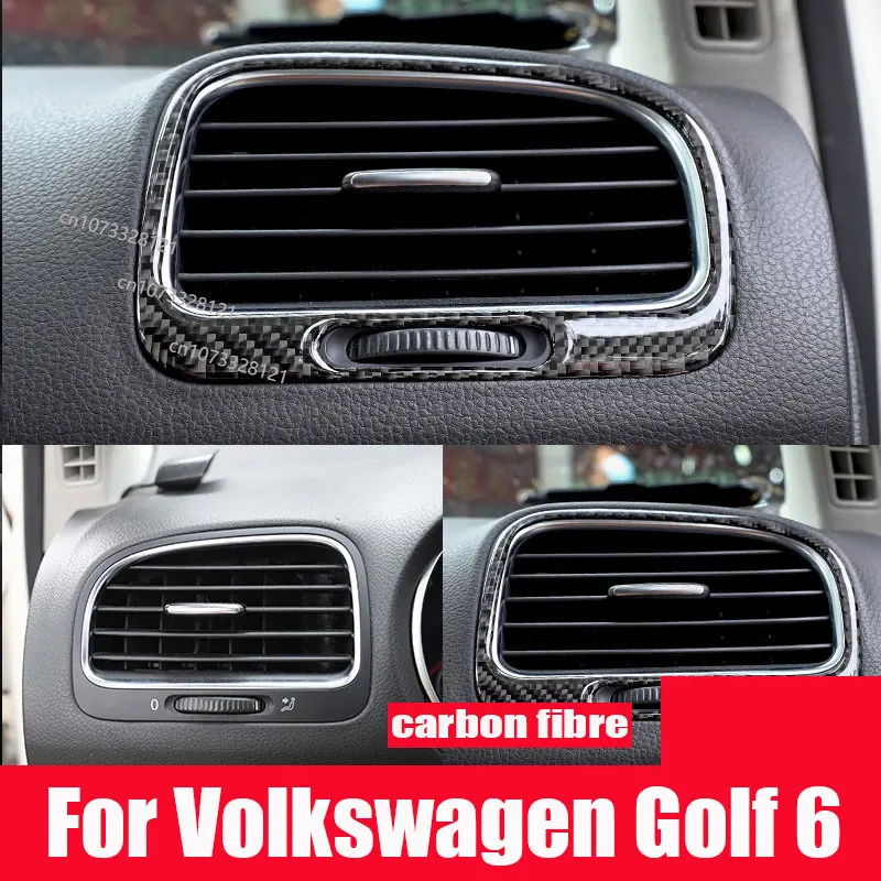 

Для Volkswagen Golf 6 модификация интерьера автозапчастей из углеродного волокна Левая Правая розетка кондиционера декоративная наклейка