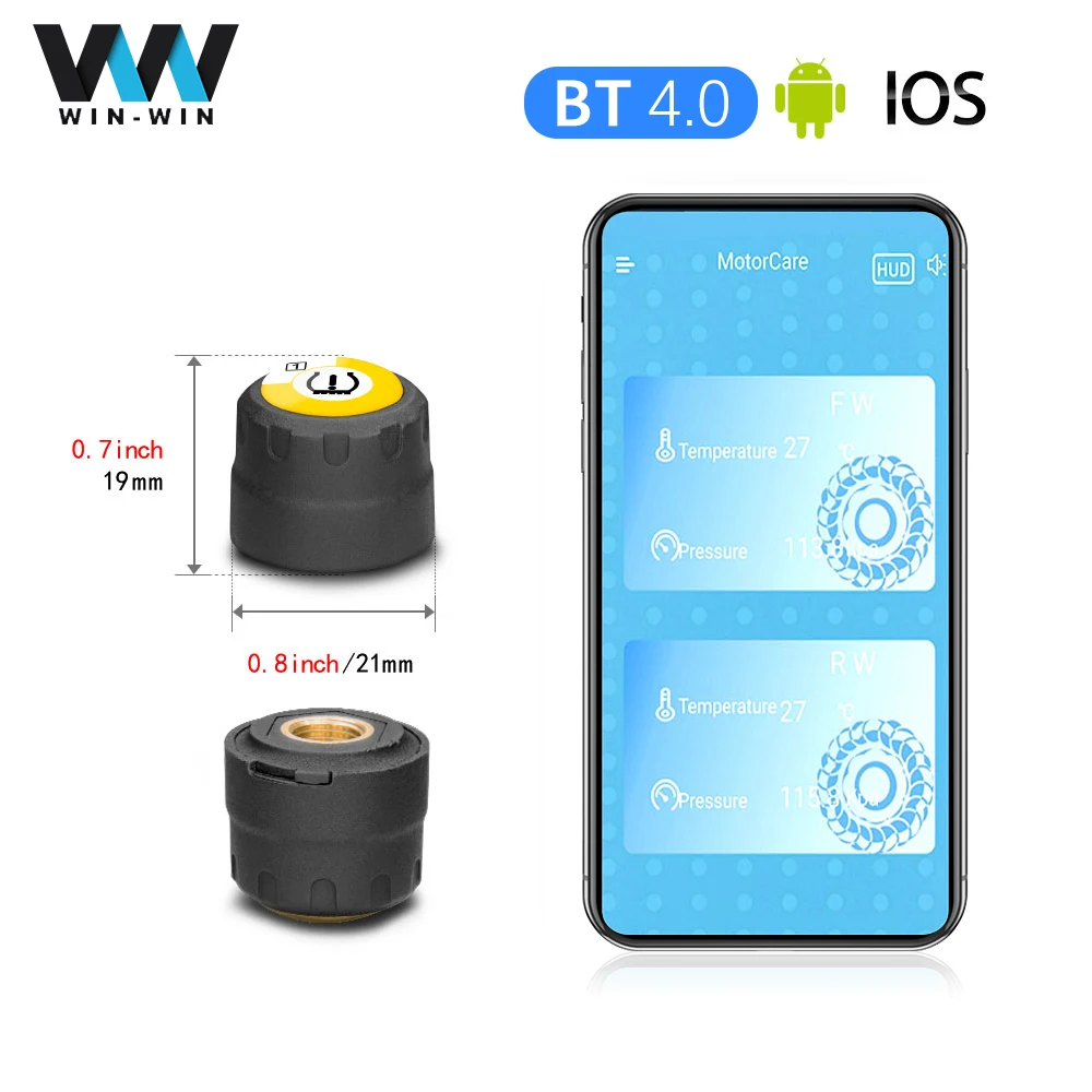 2pcs External Sensors TPMS Bluetooth Motorcycle Moto Waterproof Tire Pressure Monitor System Alarm tmps pressure motorcycle tire pressure monitor for ios Android
