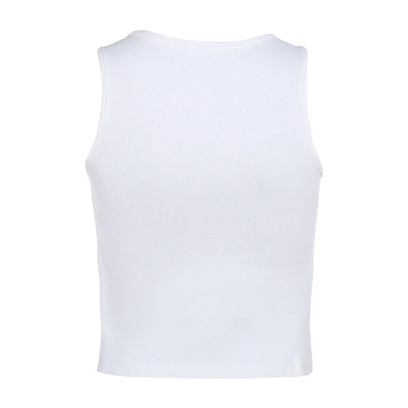 Camiseta sin mangas con estampado de letras Fairycore para mujer, ropa informal de los años 2000, con diamantes de imitación Y2K