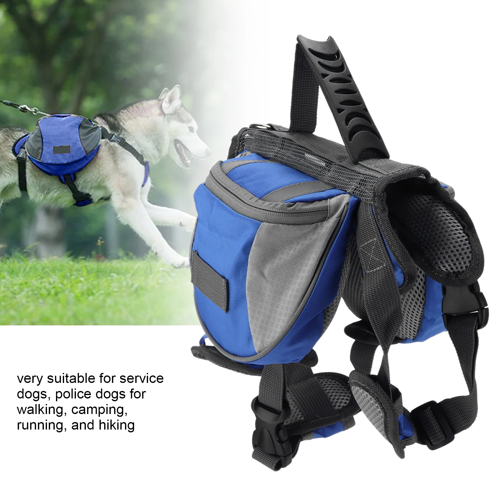 Dog Backpack Dog Saddle Bag Hound Saddlebags Camping Hiking Reflective Strip Backpack Saddle Bag for Small Medium Large Dogs