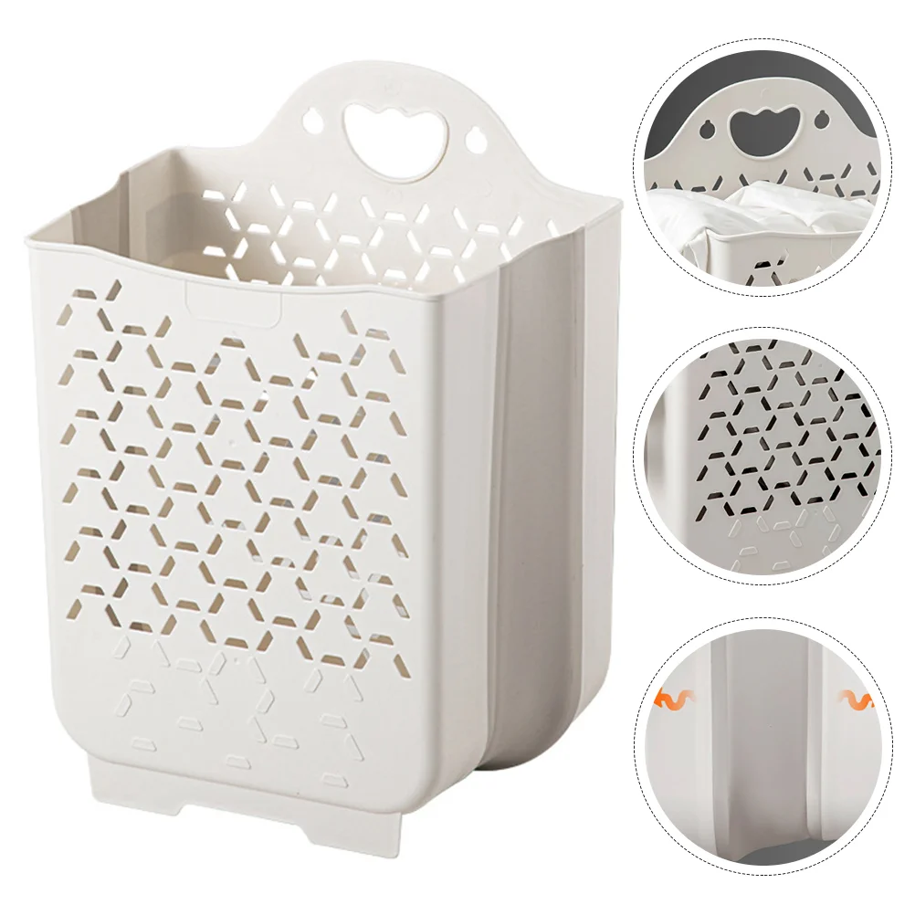 

Collapsible Bathroom Laundry Basket Wall-mounted Dirty Clothes Storage Basket Collapsable Laundry Bag Bathroom Laundry Organizer
