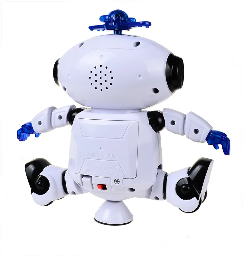 360 rotação espaço dança robô musical caminhada clarear eletrônico boneca  natal aniversário melhor gifs crianças brinquedos - AliExpress