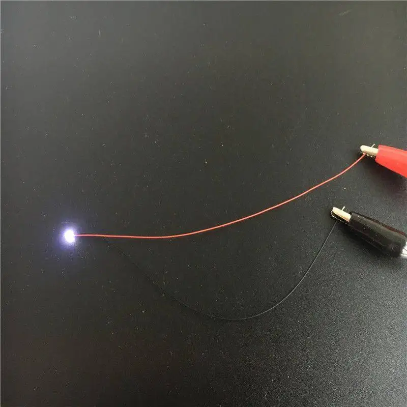100개 사전 배선된 0402 0603/0805/1206 SMD LED 7색 3V LED 30cm 와이어 취미 모델 키트 자동차 철도 별선 조명
