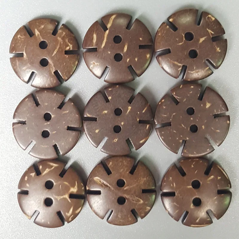 10PCS 천연 코코넛 버튼 자동차 기어 2홀 버튼 재봉 용품 수제 DIY 셔츠 뜨개질 스크랩북 액세서리