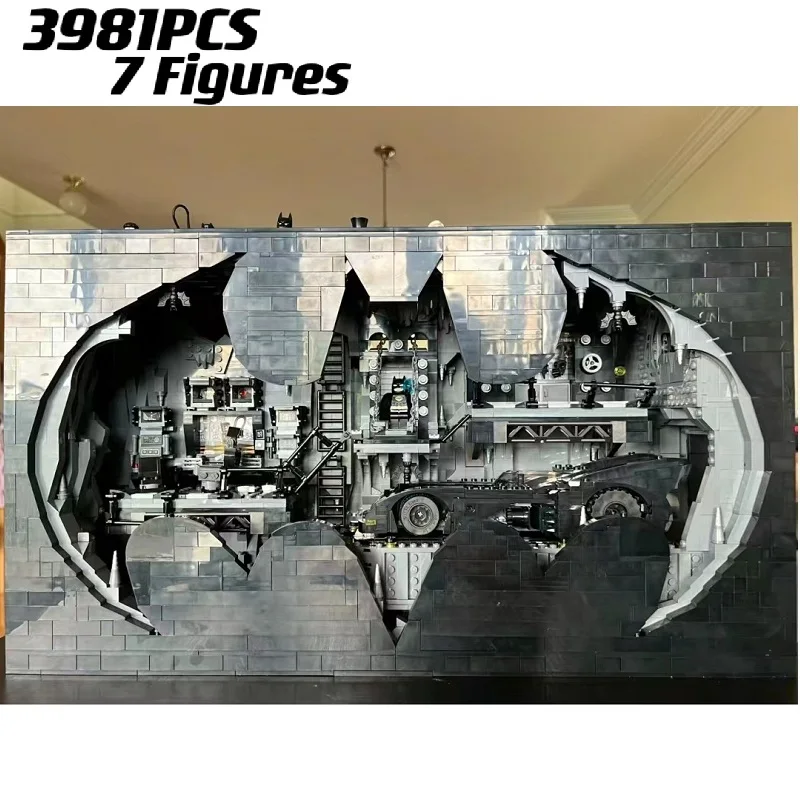 

NEW 76252 Batcave Shadow Box With lighting Famous Movie Car Building Blocks Bricks Toys For Kids Boys Adult Birthday Gifts