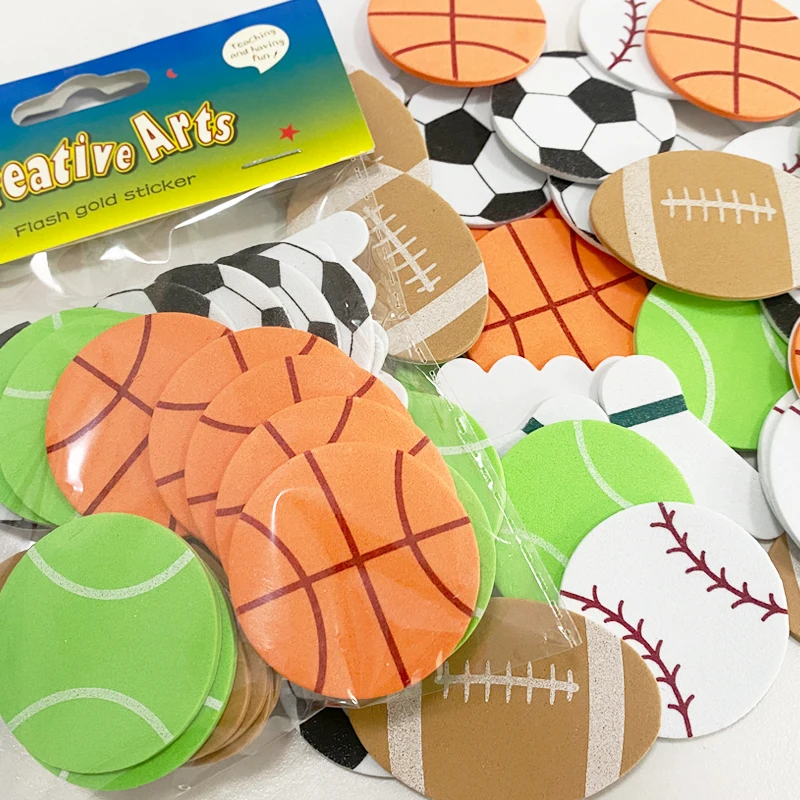 Eva foam stickers, 30 pcs/bag, para esportes, futebol, basquete, tênis,  vôlei, brinquedos, cadernos, papelaria, scrapbooking decalques