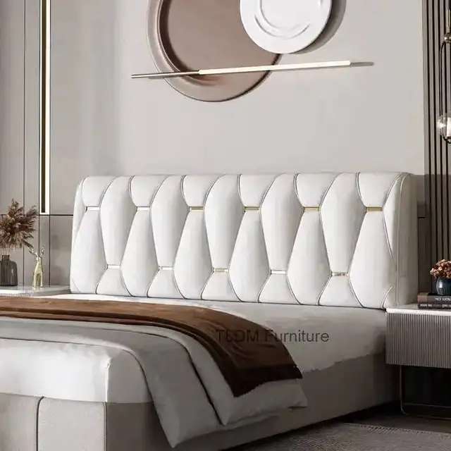 Simple Designer Bed Headboards for Guest Rooms Stain-resistant Soft Cushion Headboard European Tech Fabric Headboard for Bedside