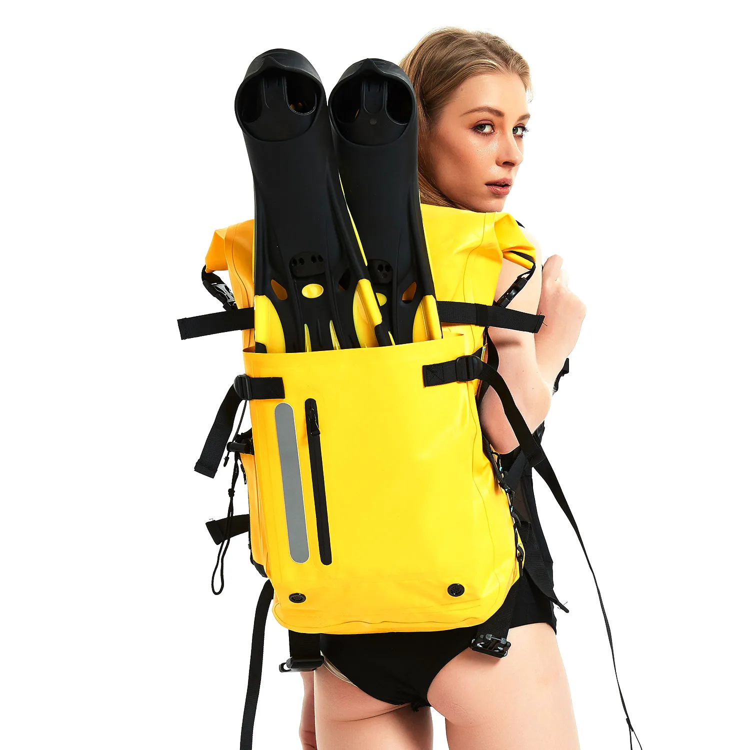 Waterproof Roll-Top Closure Backpack Dry Bag for Diving Fins and Diving Material Unisex Adult
