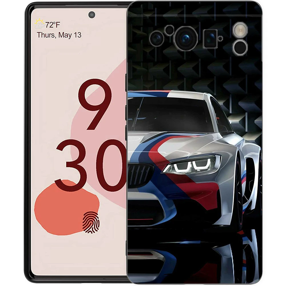Sport Car Design Black Silicone Shockproof Phone Case