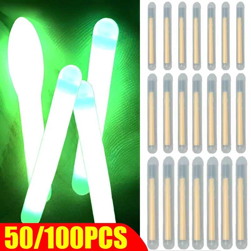 Fishing Light Stick 2.2-4.5mm Fireflies Fluorescent Night Float Rod 50/100pcs Fishing Accessories