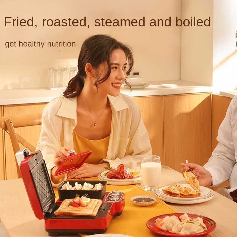 220V Electric Sandwich Maker Home Multifunctional Breakfast Maker Electric Frying Pan Multi Cooker Fast Cooking