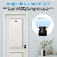 Caméra WiFi HD 3MP pour judas vidéo 170° °   Visiophone sans fil grand angle avec détection humaine et audio bidirectionnel TUYA 4
