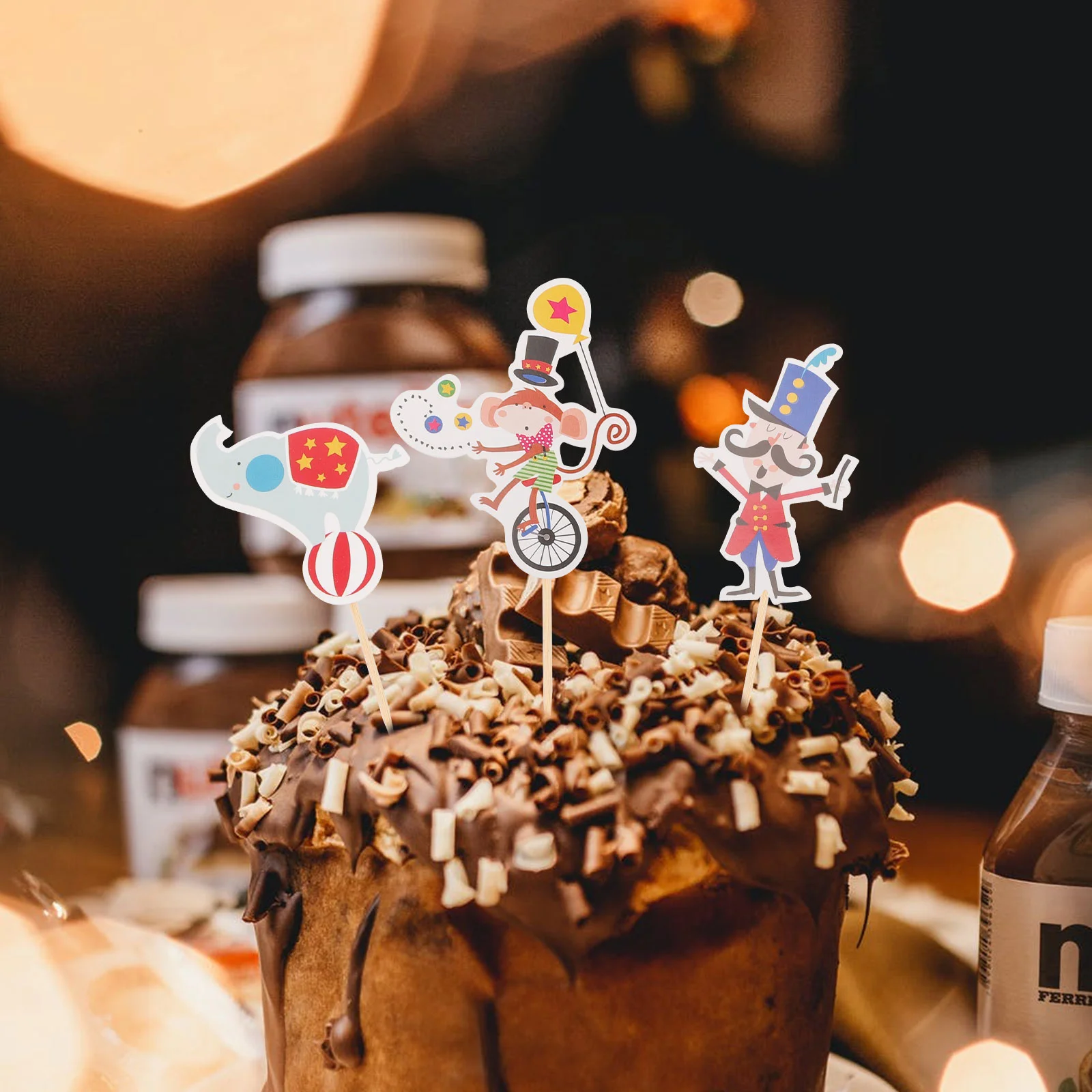 48 Bunte Cupcake-Topper Mit Zirkus-Motiv – Elefant, Pferd & Magier Für Kindergeburtstag & Party-Deko