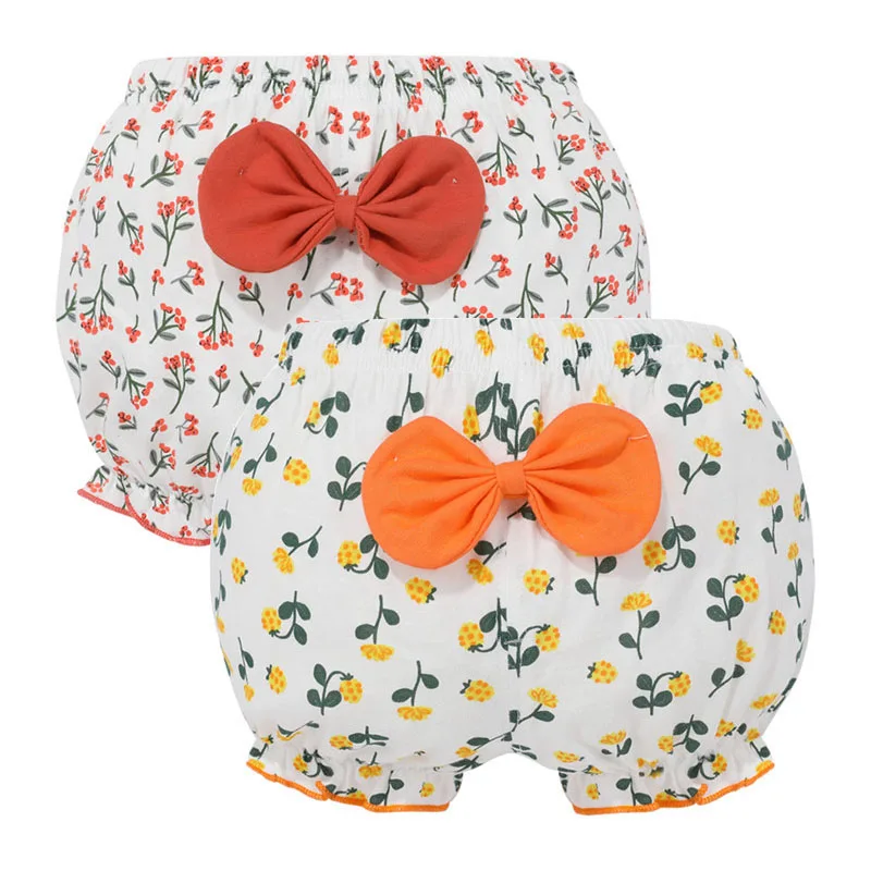 Baby Girl Shorts Cotton Kids Infant Fashion Stripe Bow Panties For 6-24 Months Children High-Quality Underpants 2 Piece/Lot baby cotton panties