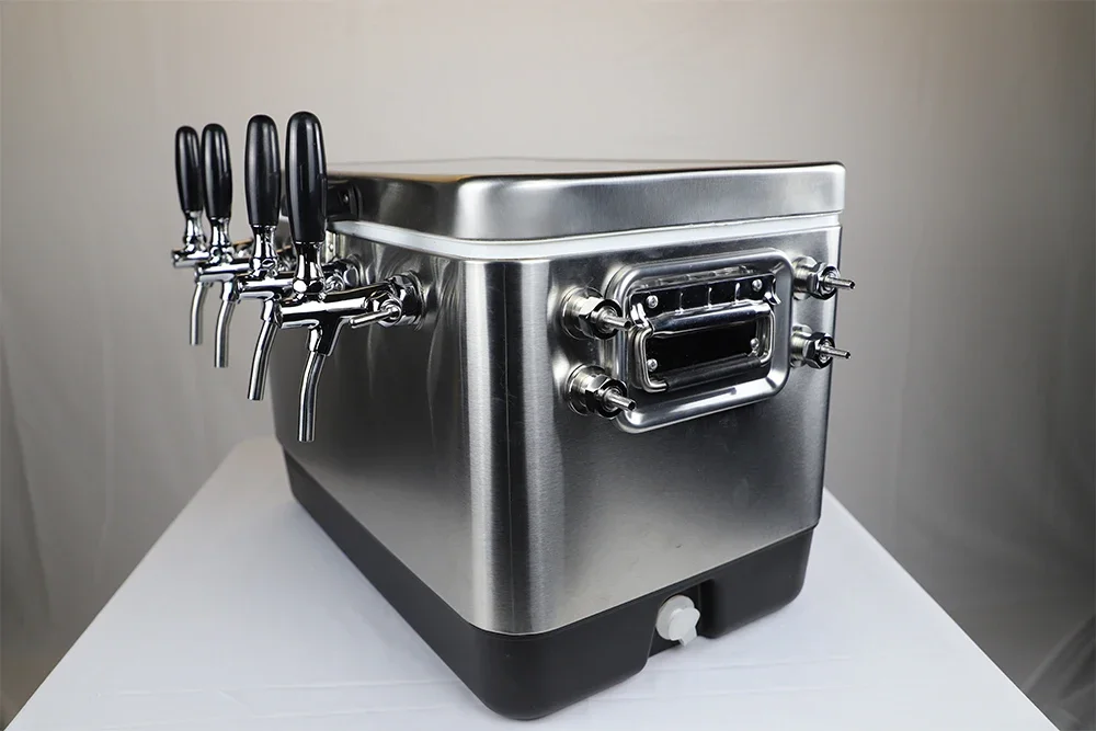 High Quality Stainless Steel Ice Cooler Box For Outdoor Camping Fishing Large Capacity Portable Cooler Wine Beer Box