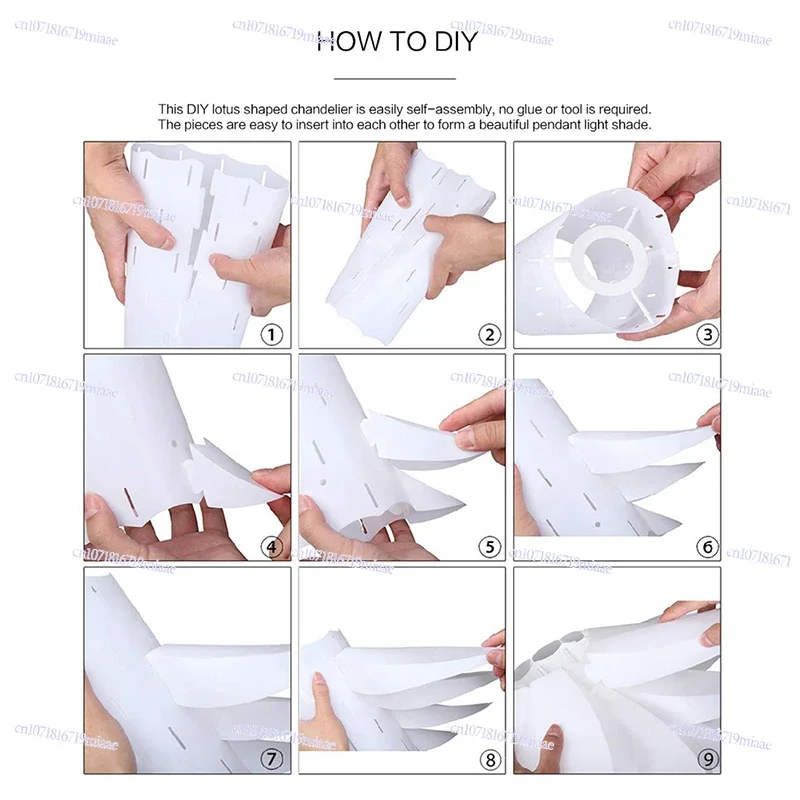 로터스 샹들리에 펜던트 램프쉐이드 DIY 퍼즐 조명 현대식 램프갓 천장 조명갓 장식 실내용 50cm
