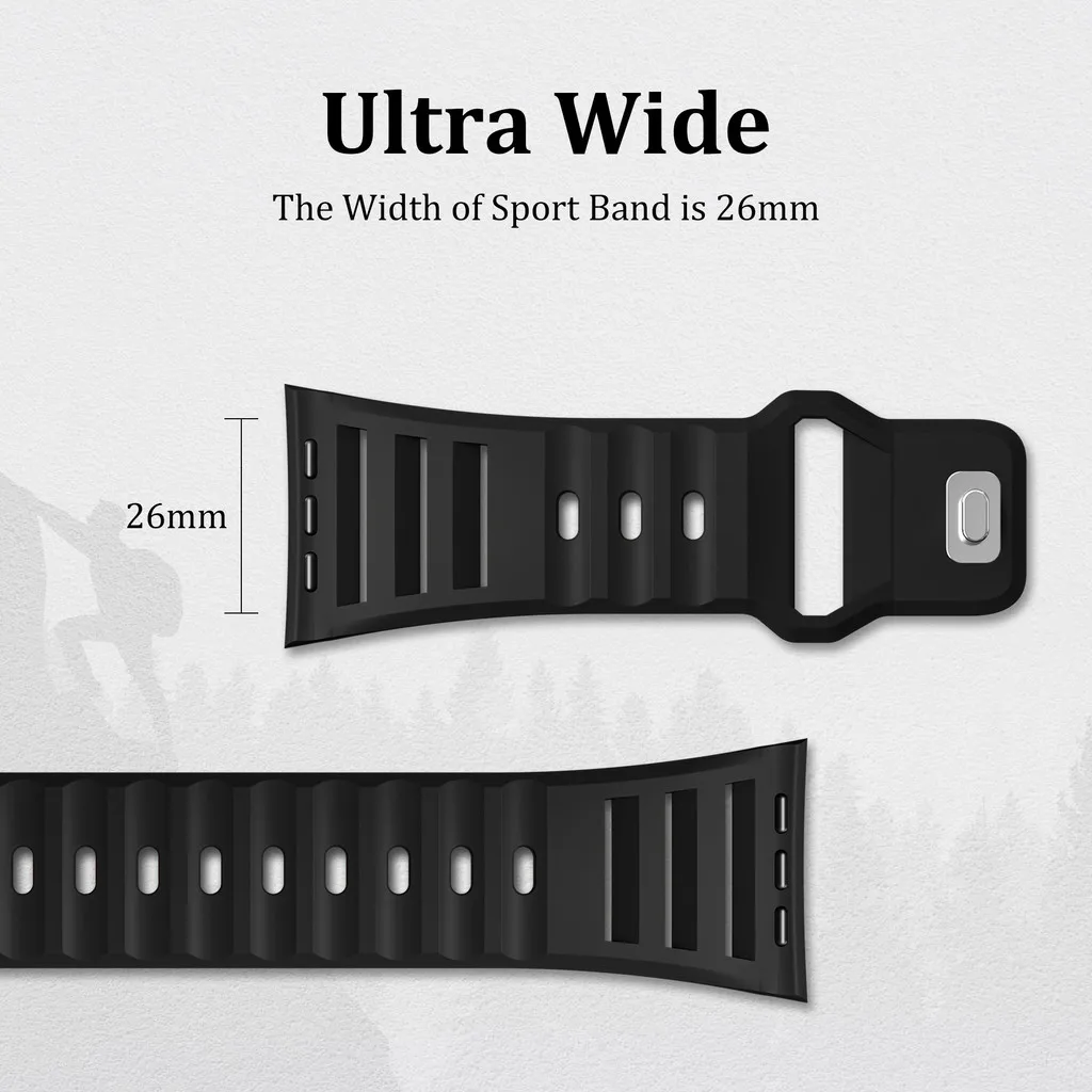 Sport Silicone Strap with Glass and PC Case