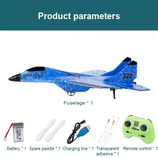 2.4G Remote Control Glider MiG 320 Remote Control Aircraft Stalls Luminous Toy Airplane Foam Fighter RC Fly Toy Children’s Gift 4