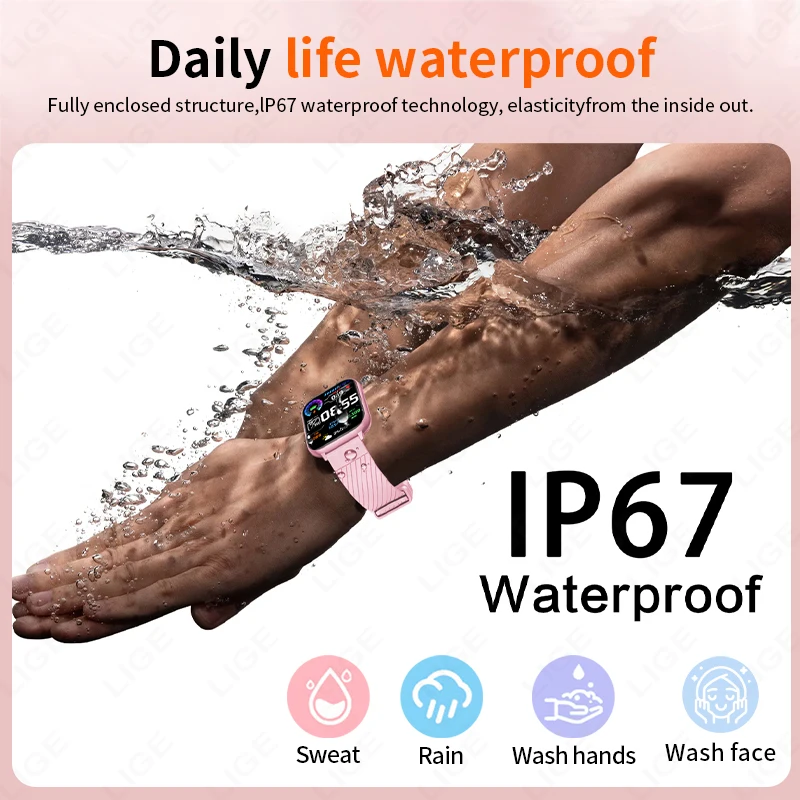 LIGE Smart Watch 1.83" HD Bluetooth Smartwatch Wireless Calls Men Women Smartwatches Fitness Bracelet Custom Watch Face 2026 New