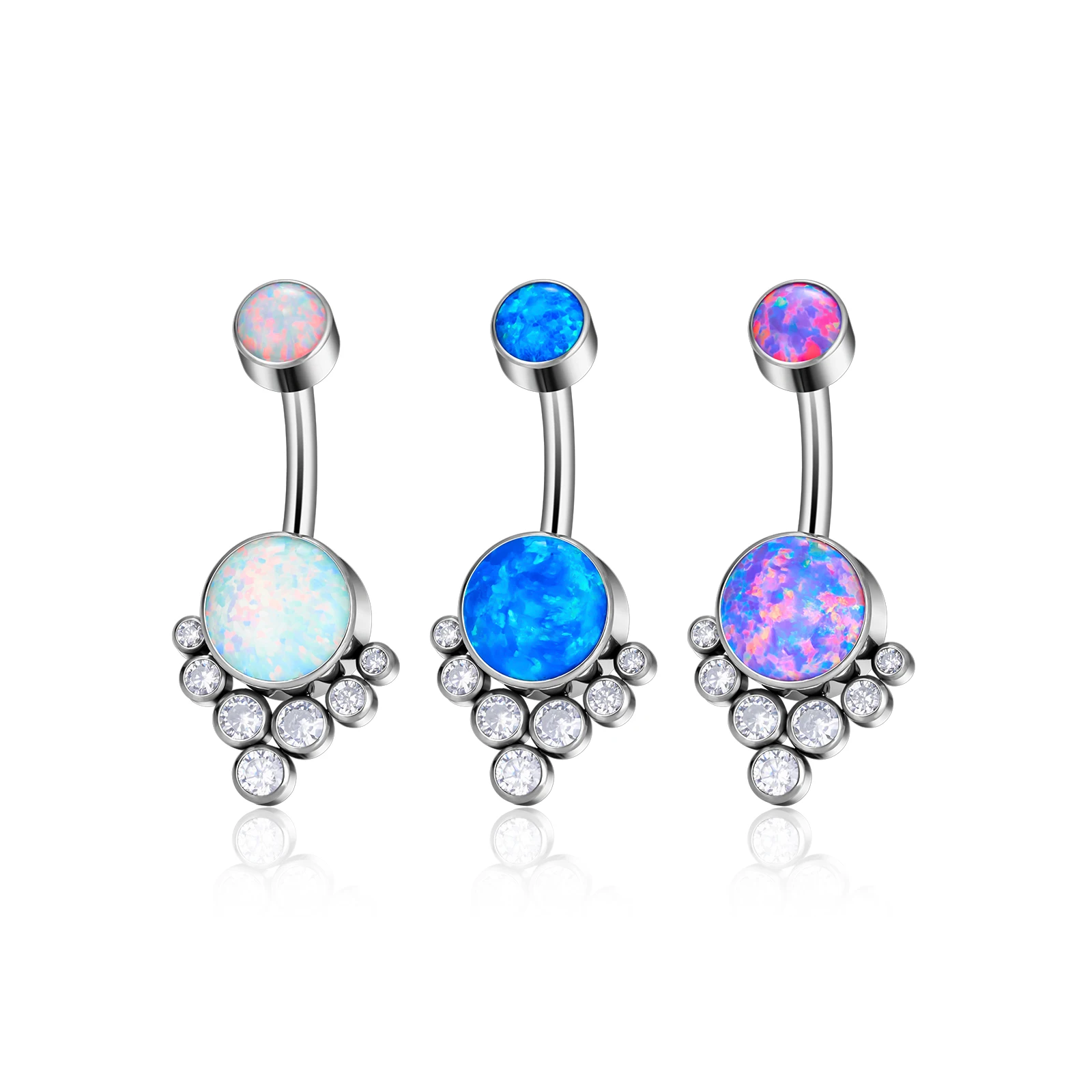 G23 Titanium ASTMF136 Belly Button Ring Piercing Jewelry Navel Ring For Women Double Bezel Setting Delicate Zircon piercing jewelry body piercing jewelry body jewelry belly button earrings belly button piercings
