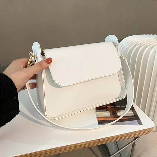 Chic Simple Small Flap Shoulder Bags For Women Solid Color Pu Leather  Handbags Clutch Lady Crossbody Purse Messenger Bag - AliExpress