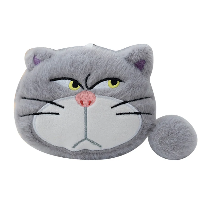 Cute Cartoon Cat Plush Coin Purse Keychain Earphone Storage Bag Backpack Hangings Ornament Gifts