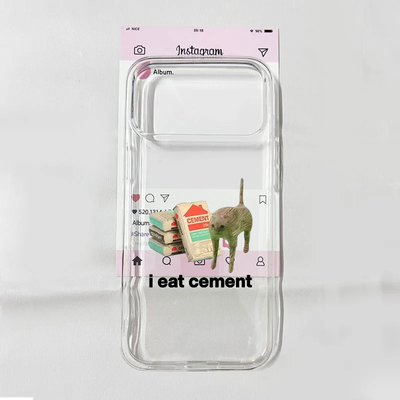 Humorous Cat Cartoon Clear Shockproof TPU Phone Case