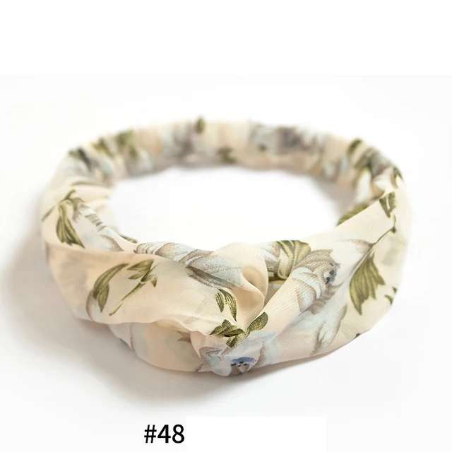 Summer Bohemian Bandanas Elastic Hair Bands Yoga Exercise Cotton Headband Women Headwear Print Vintage Cross Unisex Scrunchies Print Cross48