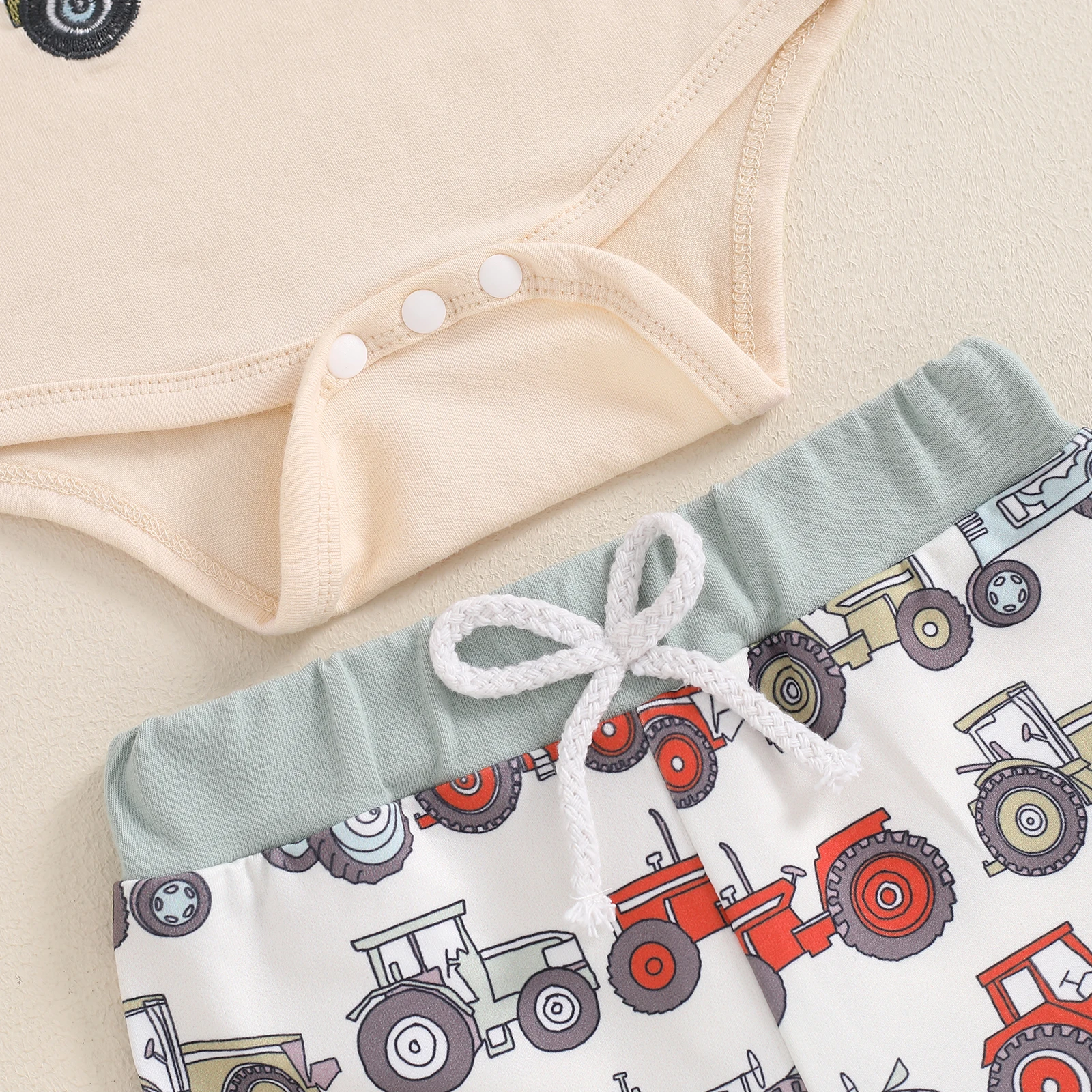 Citgeett Summer Infant Baby Boys Pants Set Long Sleeve Embroidery Romper Print Pants Hat Fall Outfit Clothes