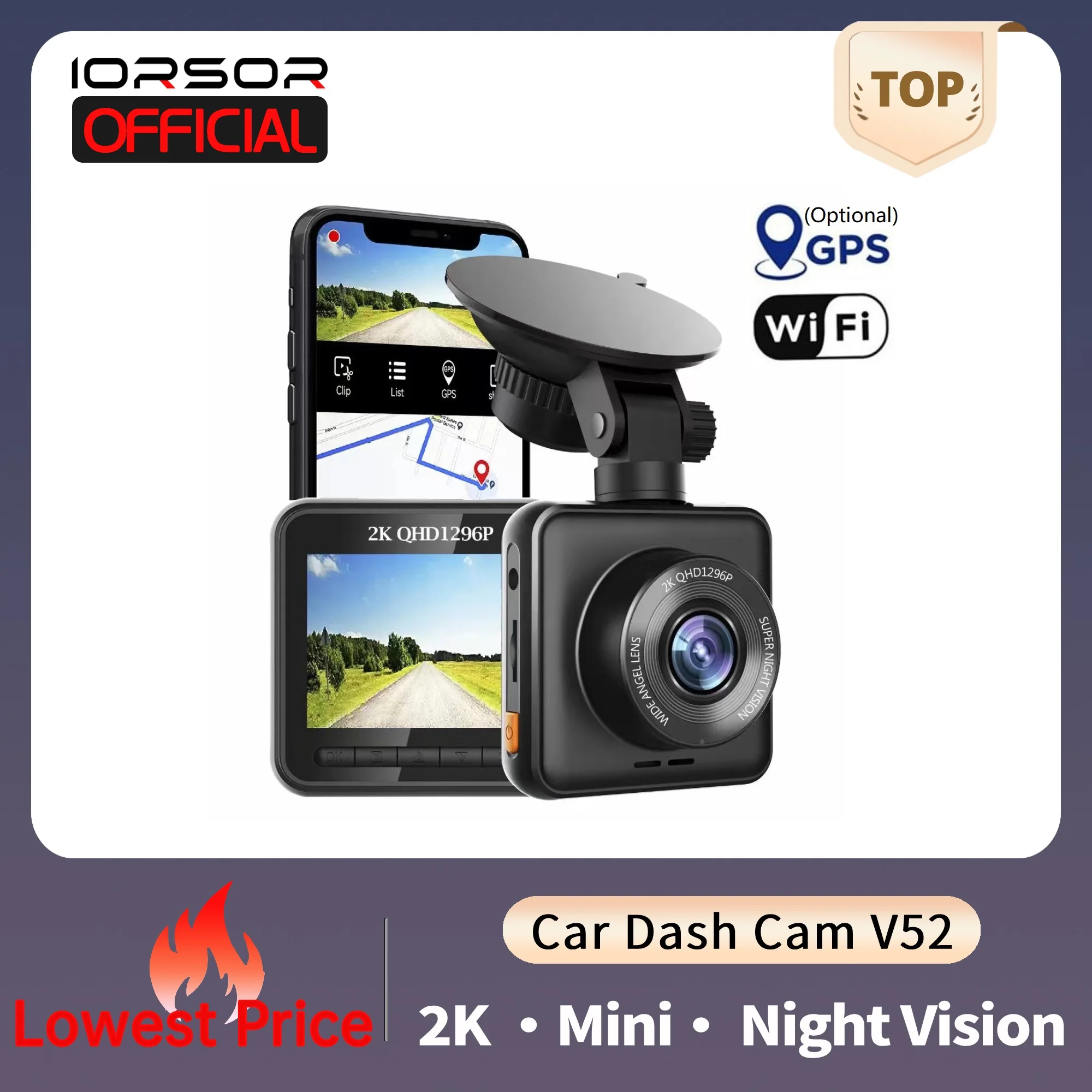 

2K Dash Cam for Car Camera Wifi GPS Dvr Para Coche Night Vision Dashcam 24h Parking Monitor Mini Kamera Samochodowa Rejestrator