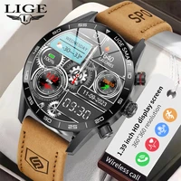 LIGE montre intelligente pour hommes connexion Bluetooth écran AMOLED Smartwatch hommes IP68 étanche appel vocal samrtwatches pour Android iOS 1