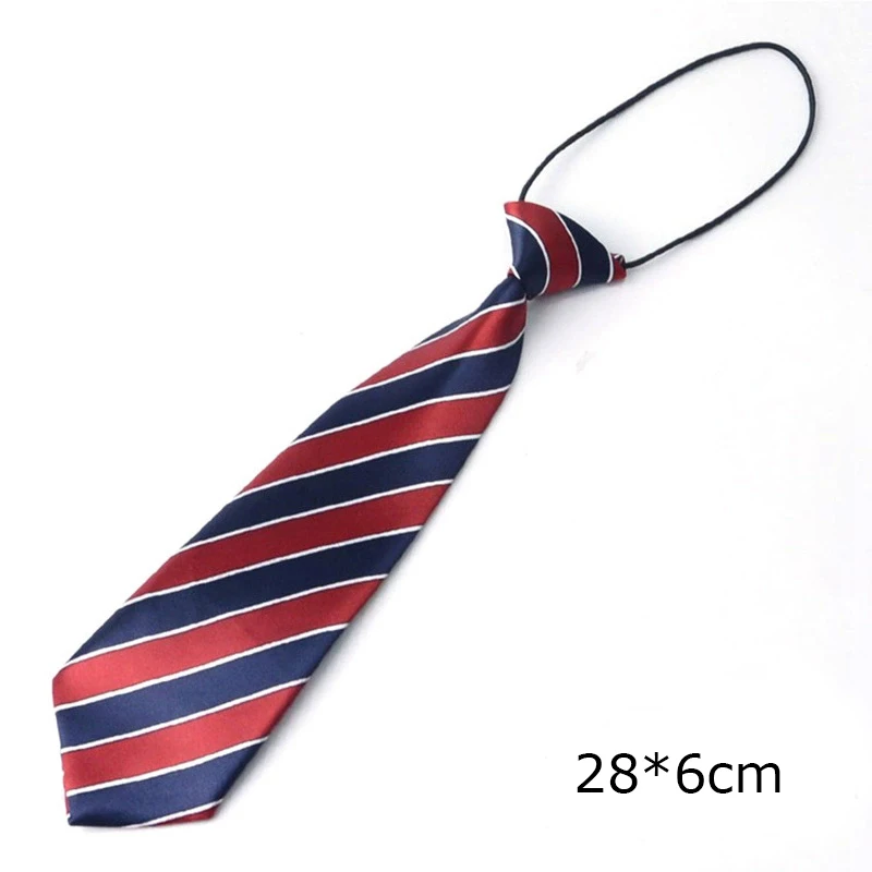 Kindergarten Student Navy Red Lazy Tie Fashion Striped Bowties Boy Girl Adjustable 3-12 Years Old School Uniform