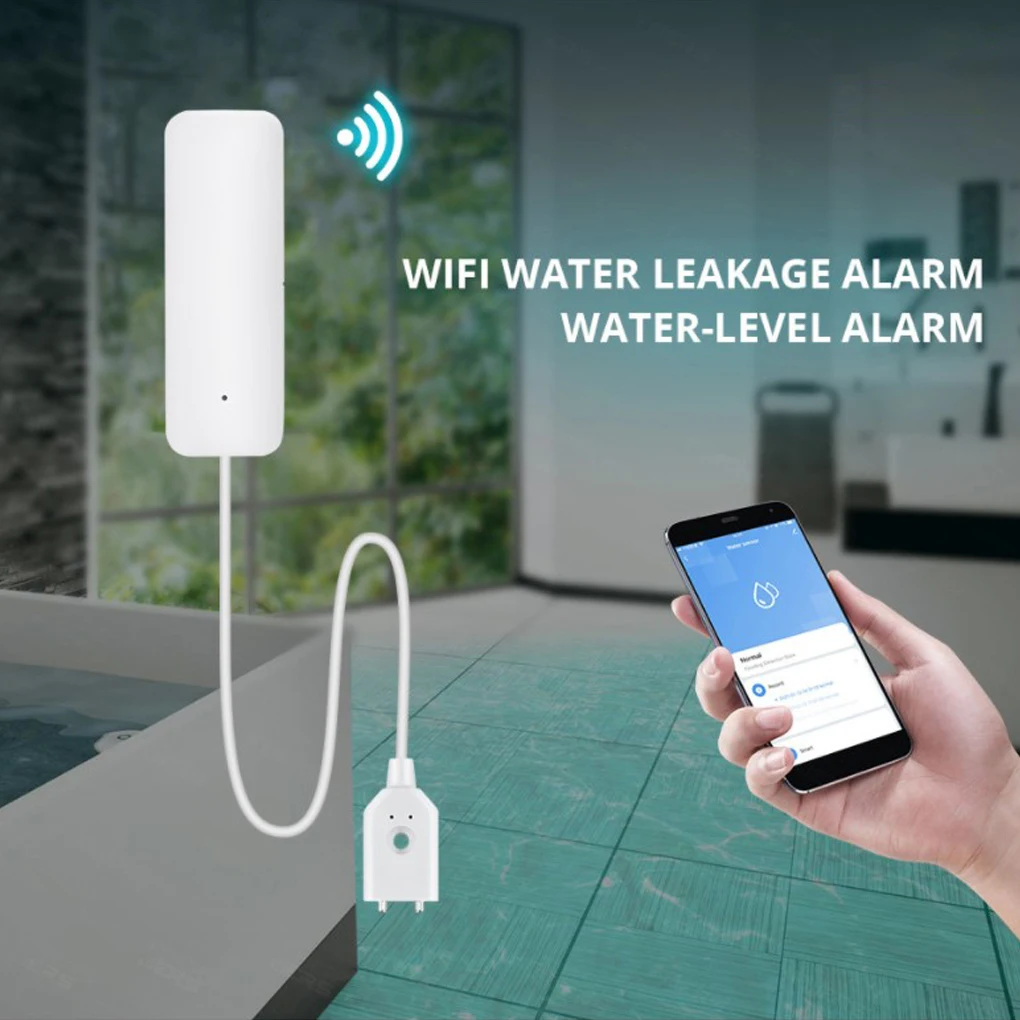 

Water Leakage Alarm WiFi Wireless Kitchen Smart Home Immersing Leak Sensor Phone APP Notification Alert Detector