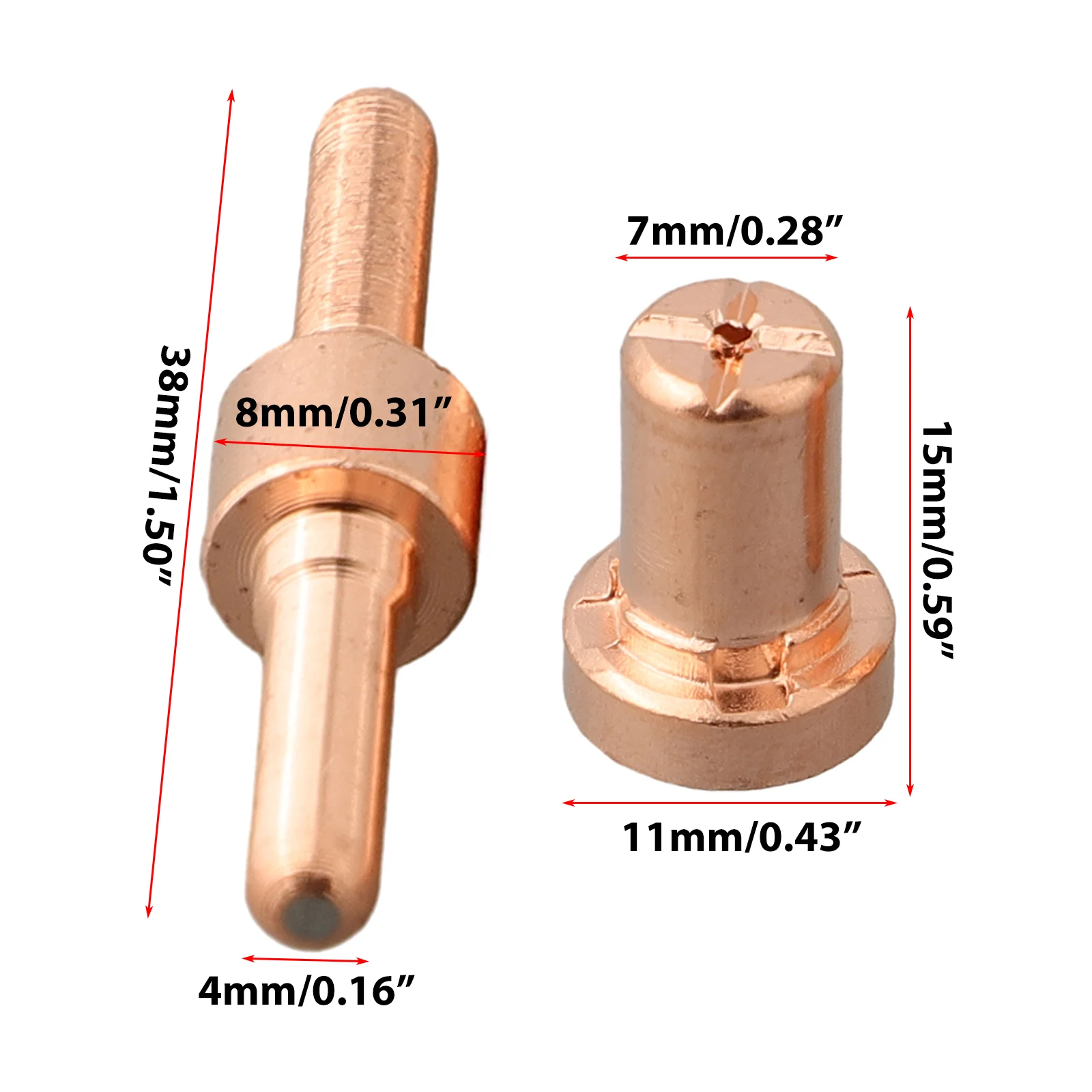 

PT-31 Plasma Cutter Consumables Electrodes Cutting Consumables Electrodes 12mm 60pcs Copper Electrode Nozzle PT-31 New Practical