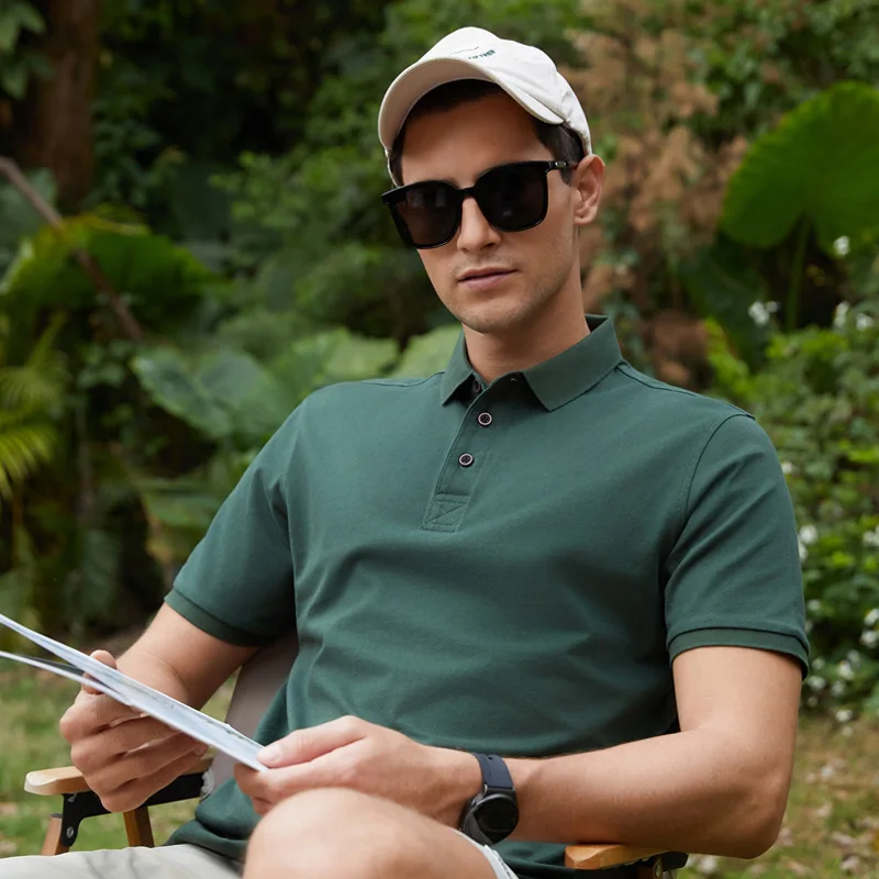 2024 Summer Business Lapel Polo Shirt Men's Classic Simple Versatile Solid Color Youth High-End Short-Sleeved T-shirt