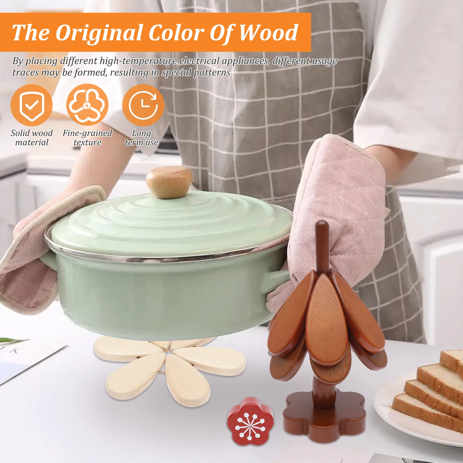 Tree Insulation Mat Wooden Placemat Dining Table Anti Scalding Mat Creative Heat Resistant Pot Mats for Bowl Pan Home Decoration