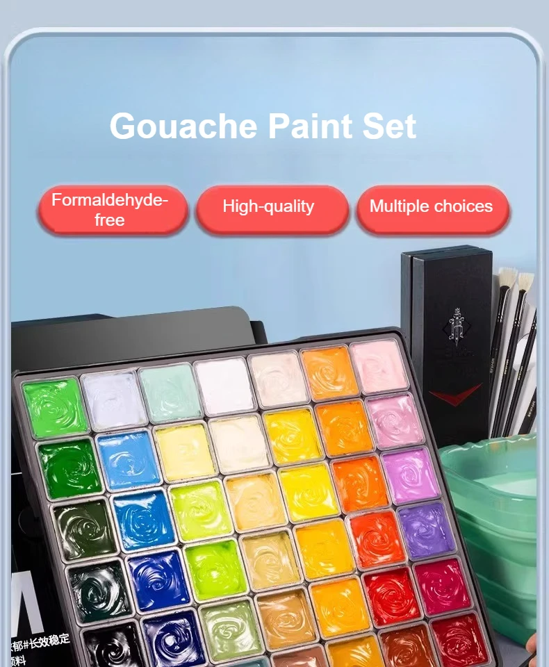 MIYA Gouache-Farbgelee-Set M7, 24/36/42 Farben, 30/60/80 ml, für Kunststudenten, formaldehydfrei, TRU, ultradünnes Etui aus weichem Gummi – Detail 7