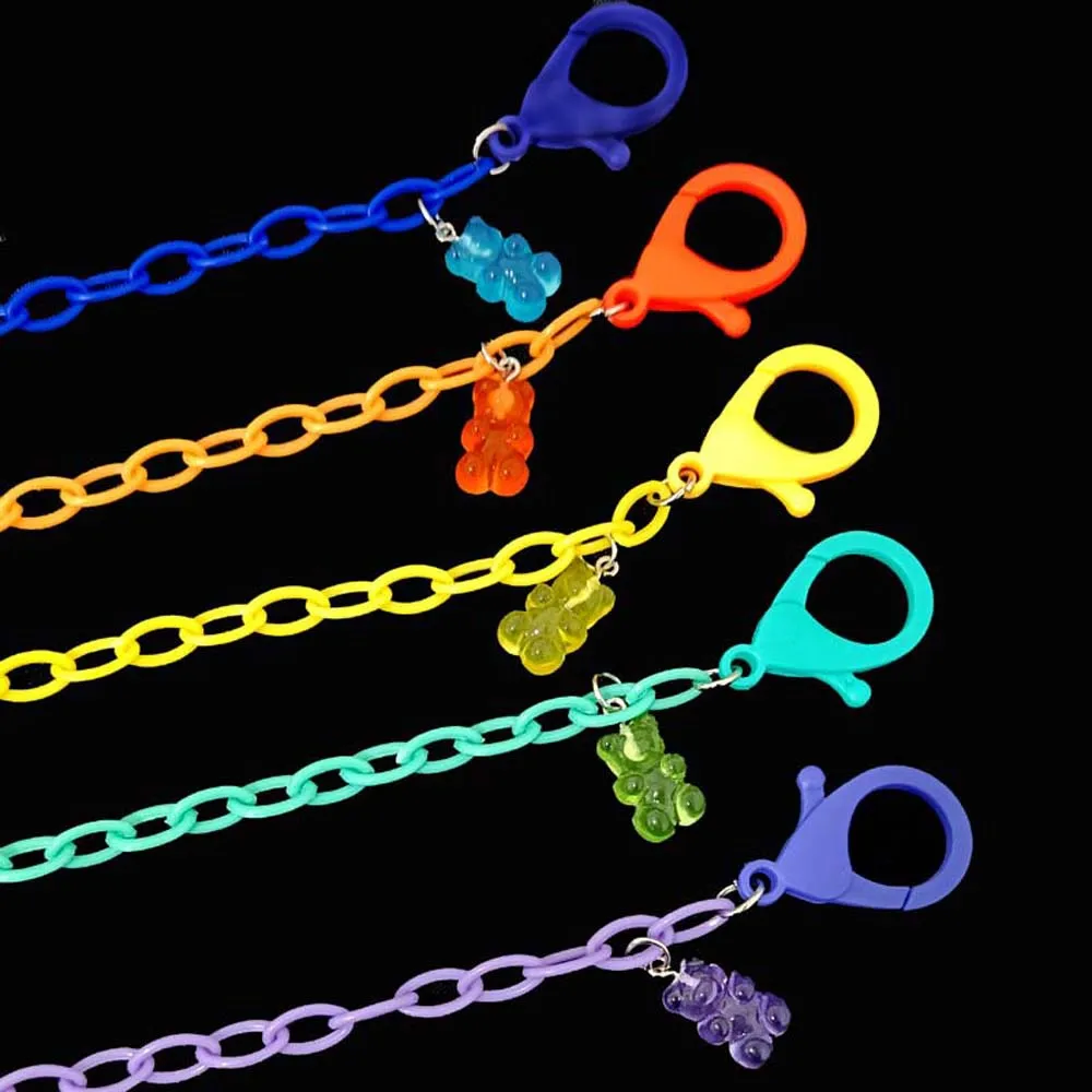 

Men Fashion Anti-lost Acrylic Candy Color Chain Lanyard Neck Straps Mask Cord Holders Face Mask Necklace