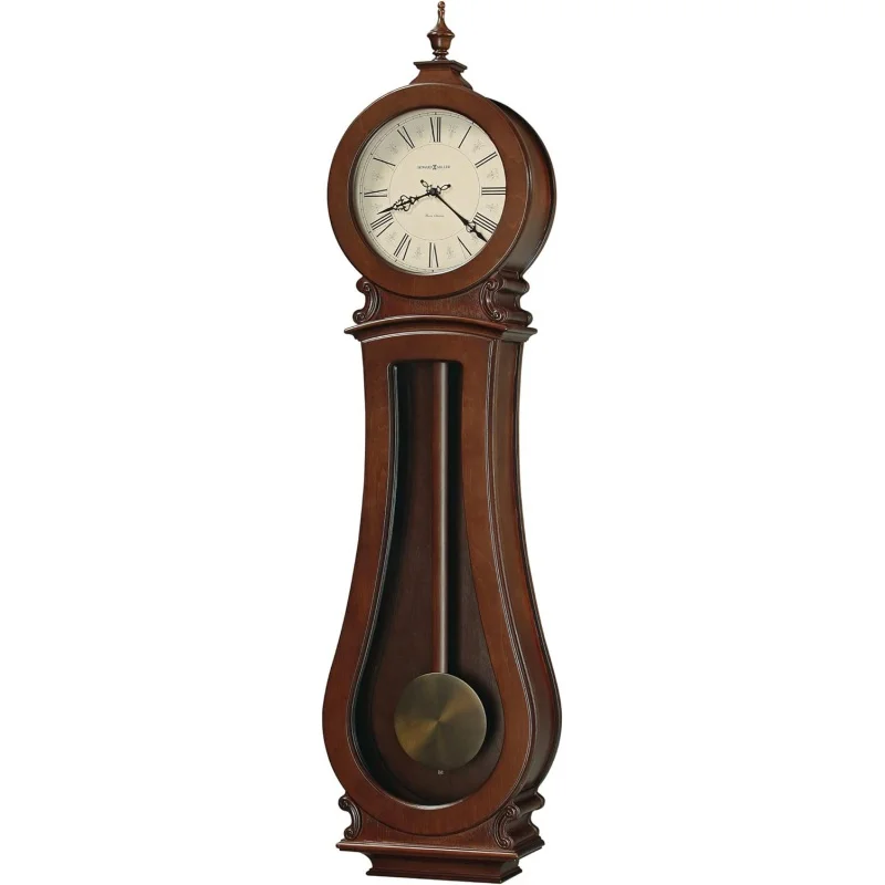 

Howard Miller Arendal II Wall Clock 625-551 – Cherry Bordeaux Finish, Antique Home Décor, Brass Finished Pendulum Bob, Quartz Du