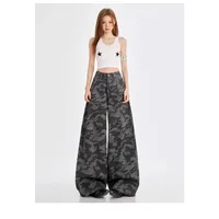 Vintage Camouflage Print Plus Size Wide Leg Pants Y2K Streetwear Fashion American Pants for Women High Waist All-match Trousers - Image 6