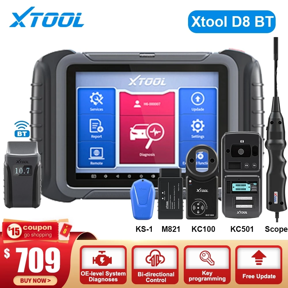 2022 Xtool D8 Bt Oelevel All Systems Diagnostic Scanner Ecu Coding 30